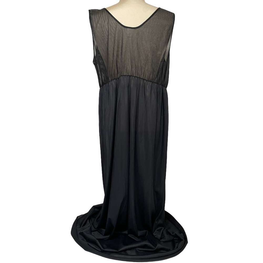 Vintage Lace Slip Dress Sexy Pin Up Lingerie Whimsy Goth Black Silk Satin - Picture 8 of 16